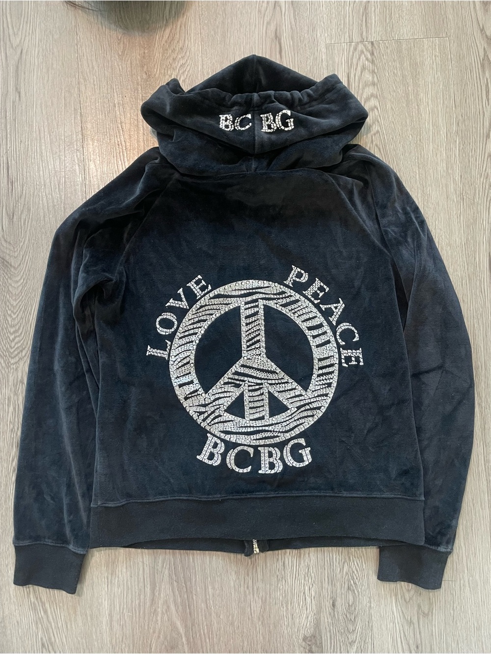 VTG Y2K velvet velour BCBG track jacket size large